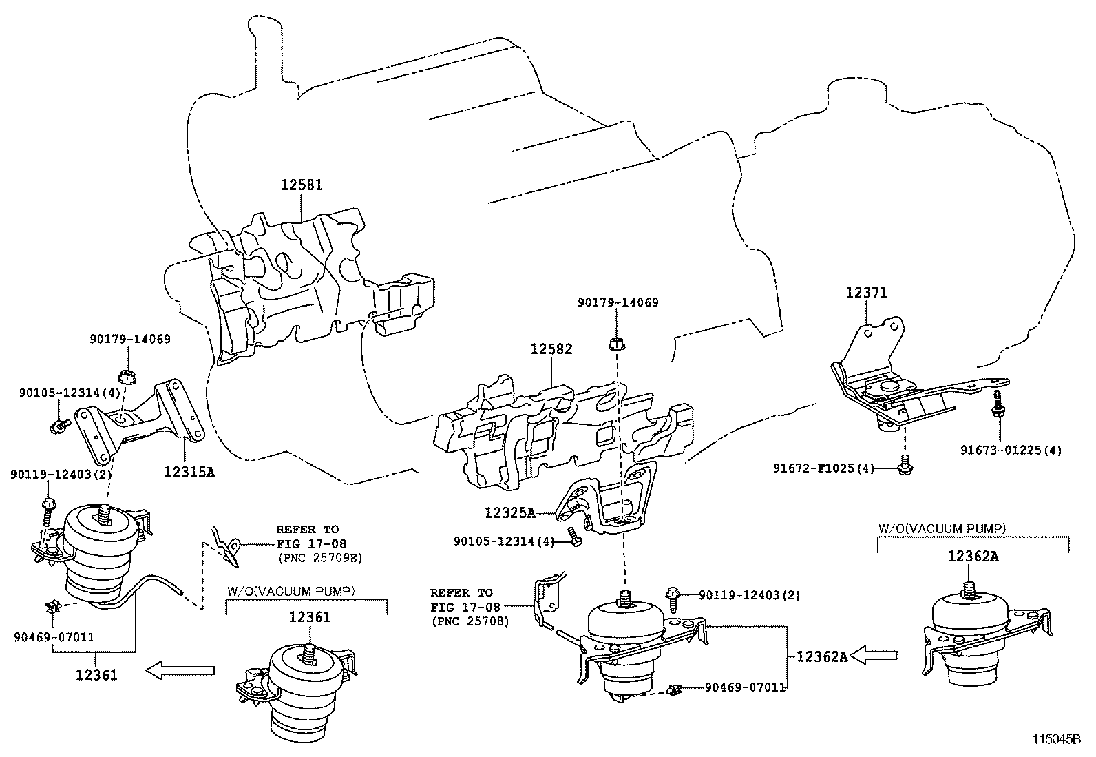 12315-51030 BRACKET, ENGINE MOUNTING, RH(FOR TRANSVERSE ENGINE) product image