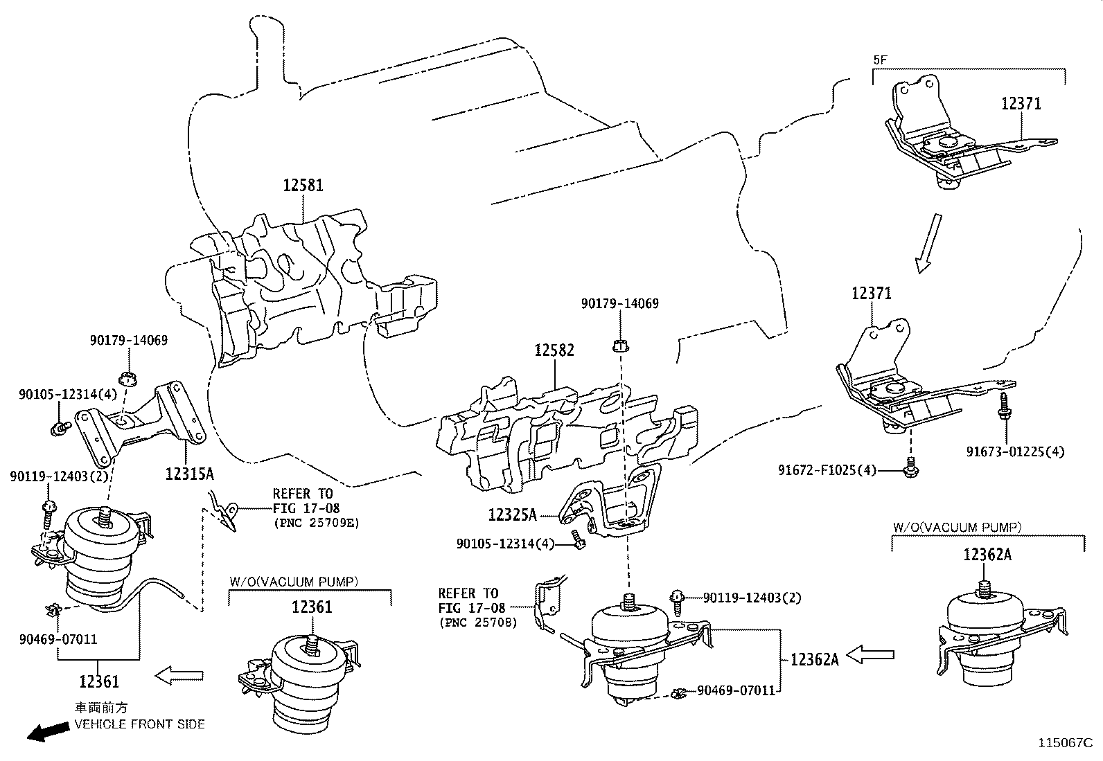 12371-51060 INSULATOR, ENGINE MOUNTING, REAR NO.1 product image