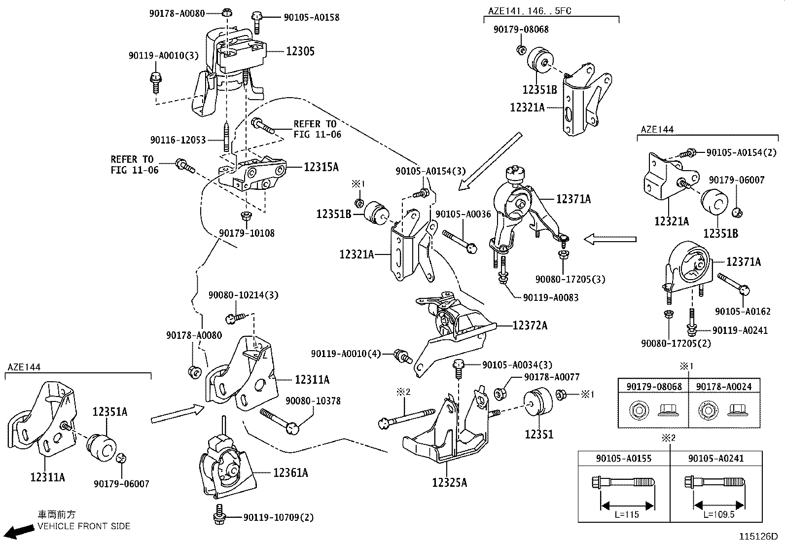 Toyota 12325-0H040 BRACKET, ENGINE MOUNTING, LH(FOR TRANSVERSE ENGINE)