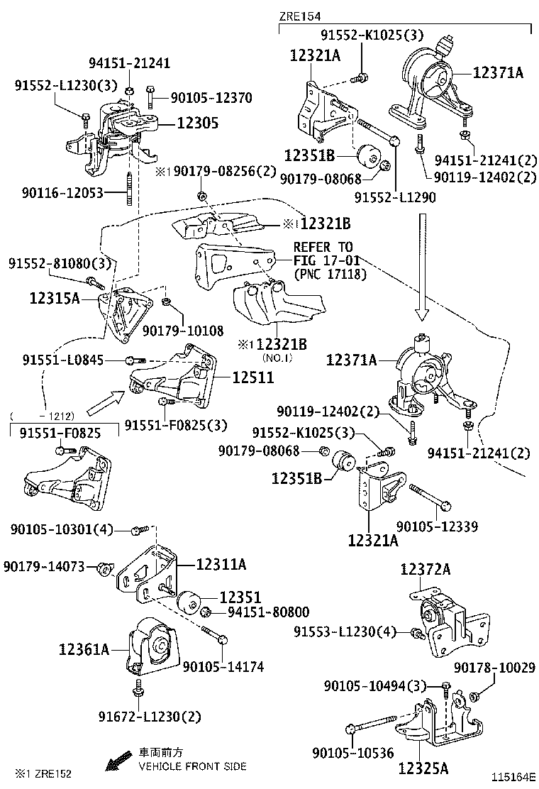 12311-22250 BRACKET, ENGINE MOUNTING, FRONT(FOR TRANSVERSE ENGINE) product image