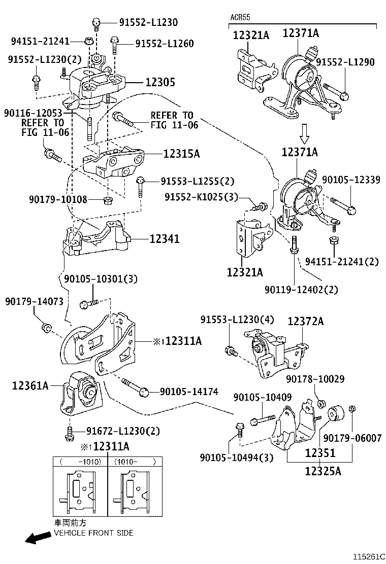12321-31080 BRACKET, ENGINE MOUNTING, REAR(FOR TRANSVERSE ENGINE) product image