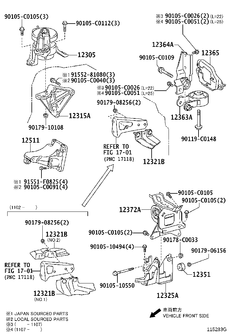 12315-0T020 BRACKET, ENGINE MOUNTING, RH(FOR TRANSVERSE ENGINE) product image