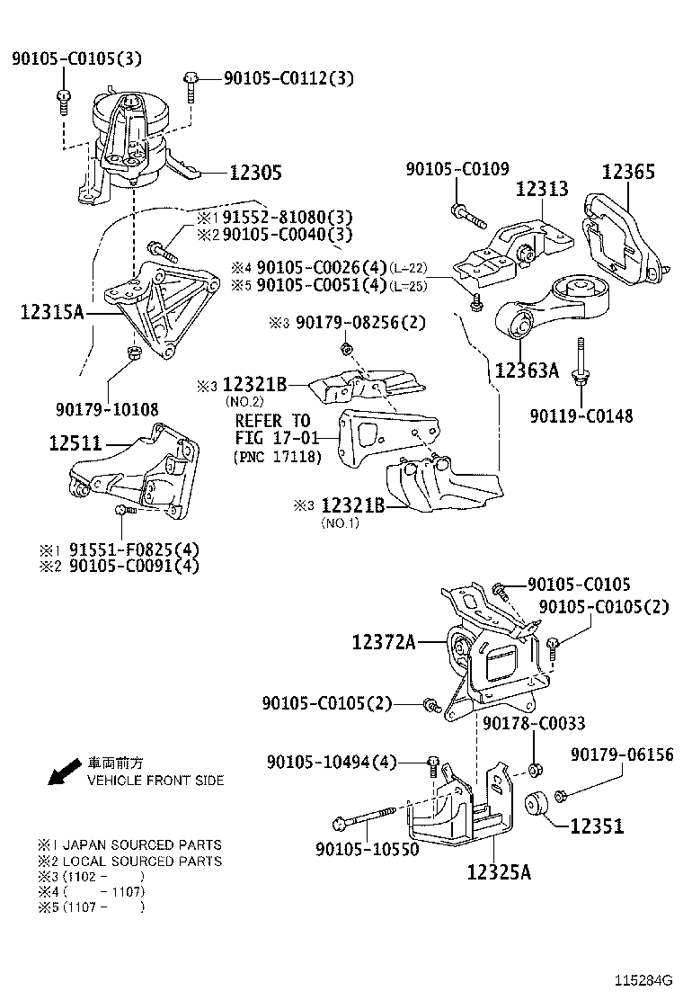 12315-0T020 BRACKET, ENGINE MOUNTING, RH(FOR TRANSVERSE ENGINE) product image