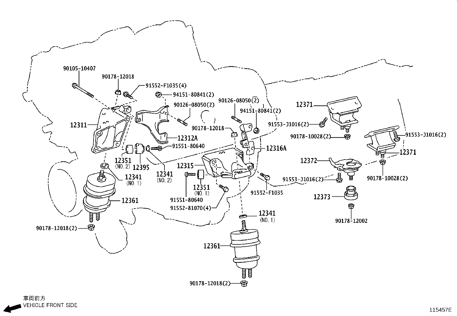 Toyota 12361-38170 INSULATOR, ENGINE MOUNTING, FRONT