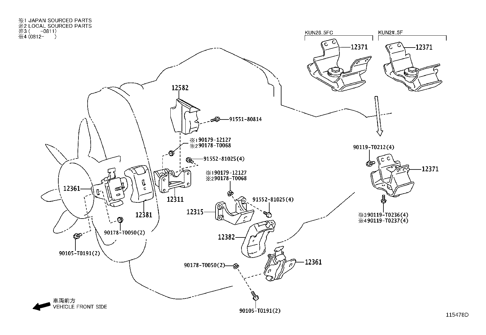 12361-0L030 INSULATOR, ENGINE MOUNTING, FRONT product image
