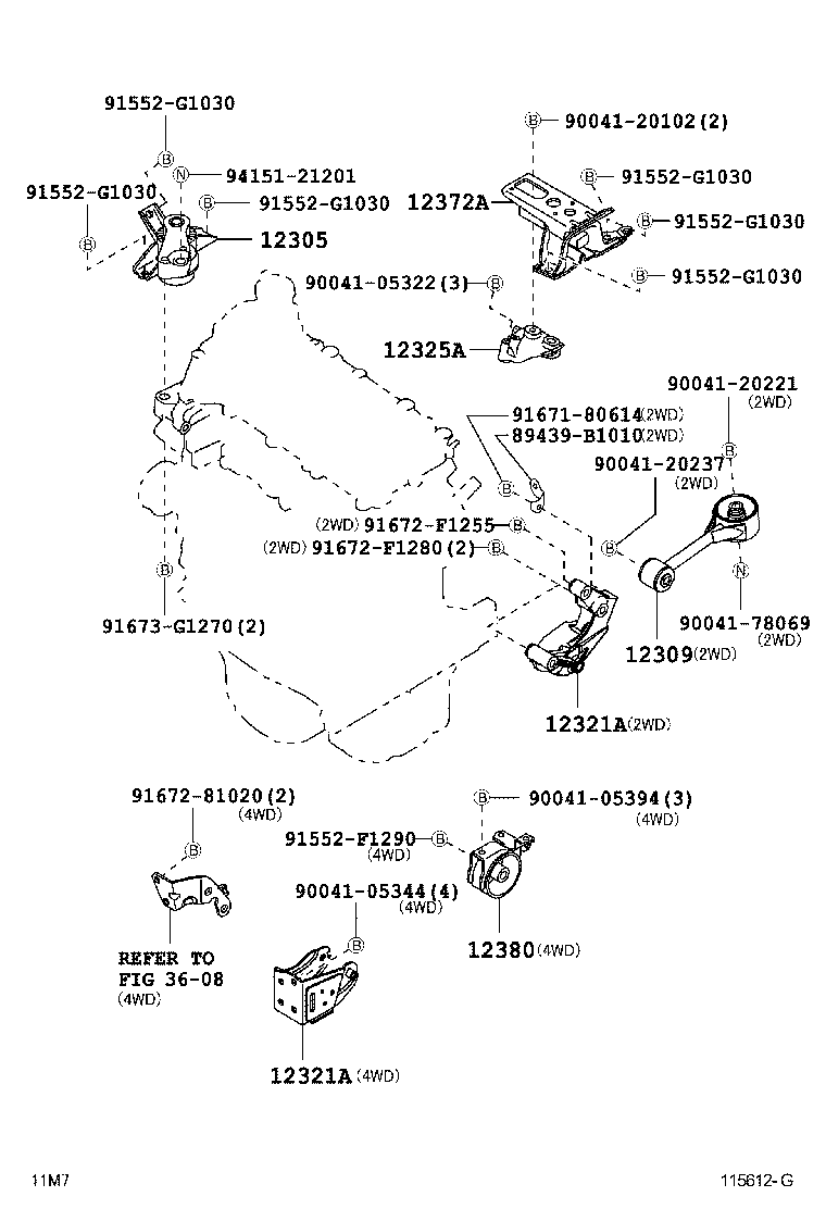 12306-B1070 INSULATOR, ENGINE MOUNTING, LH(FOR TRANSVERSE ENGINE) product image