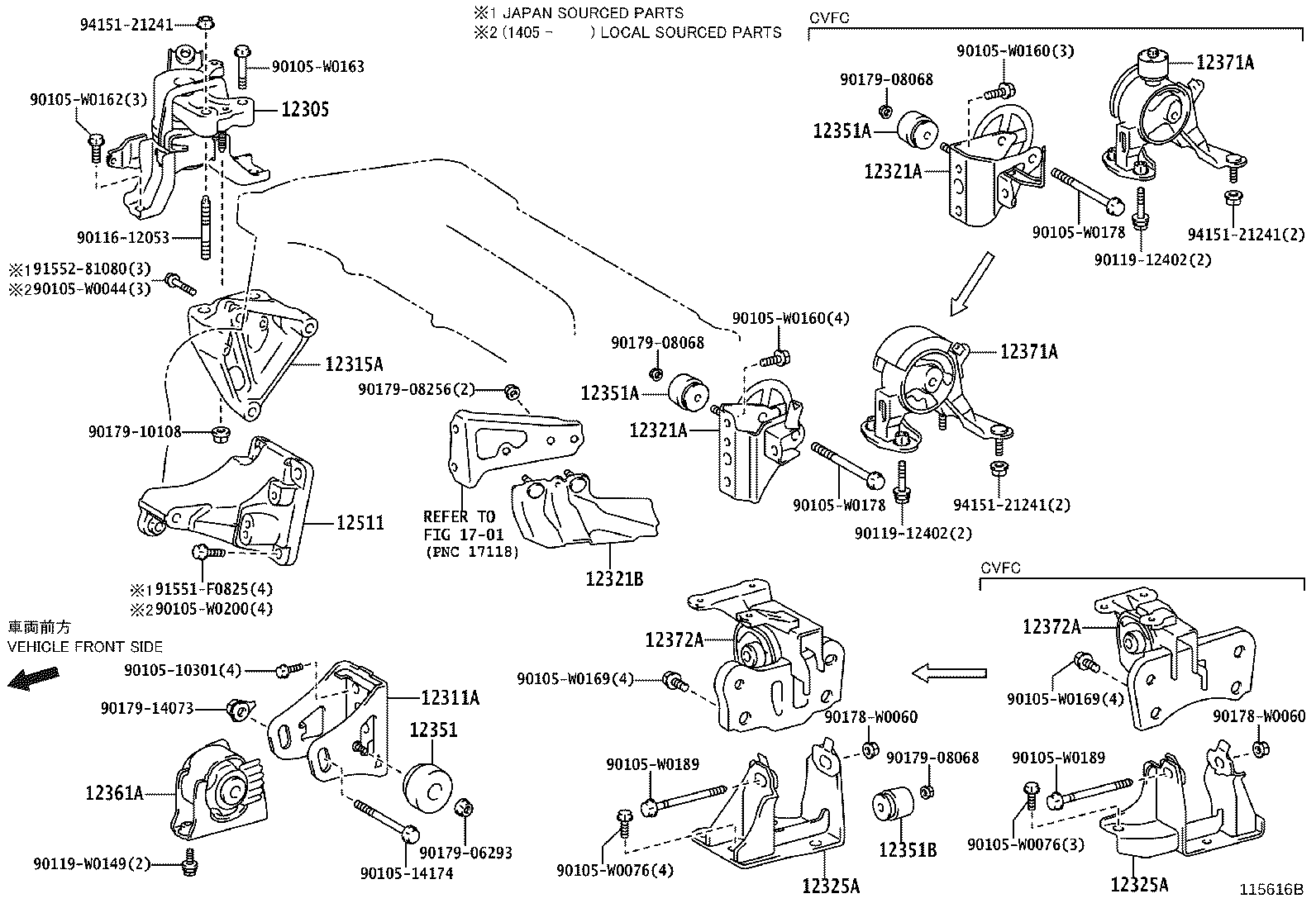 12361-0R040 INSULATOR, ENGINE MOUNTING, FRONT product image