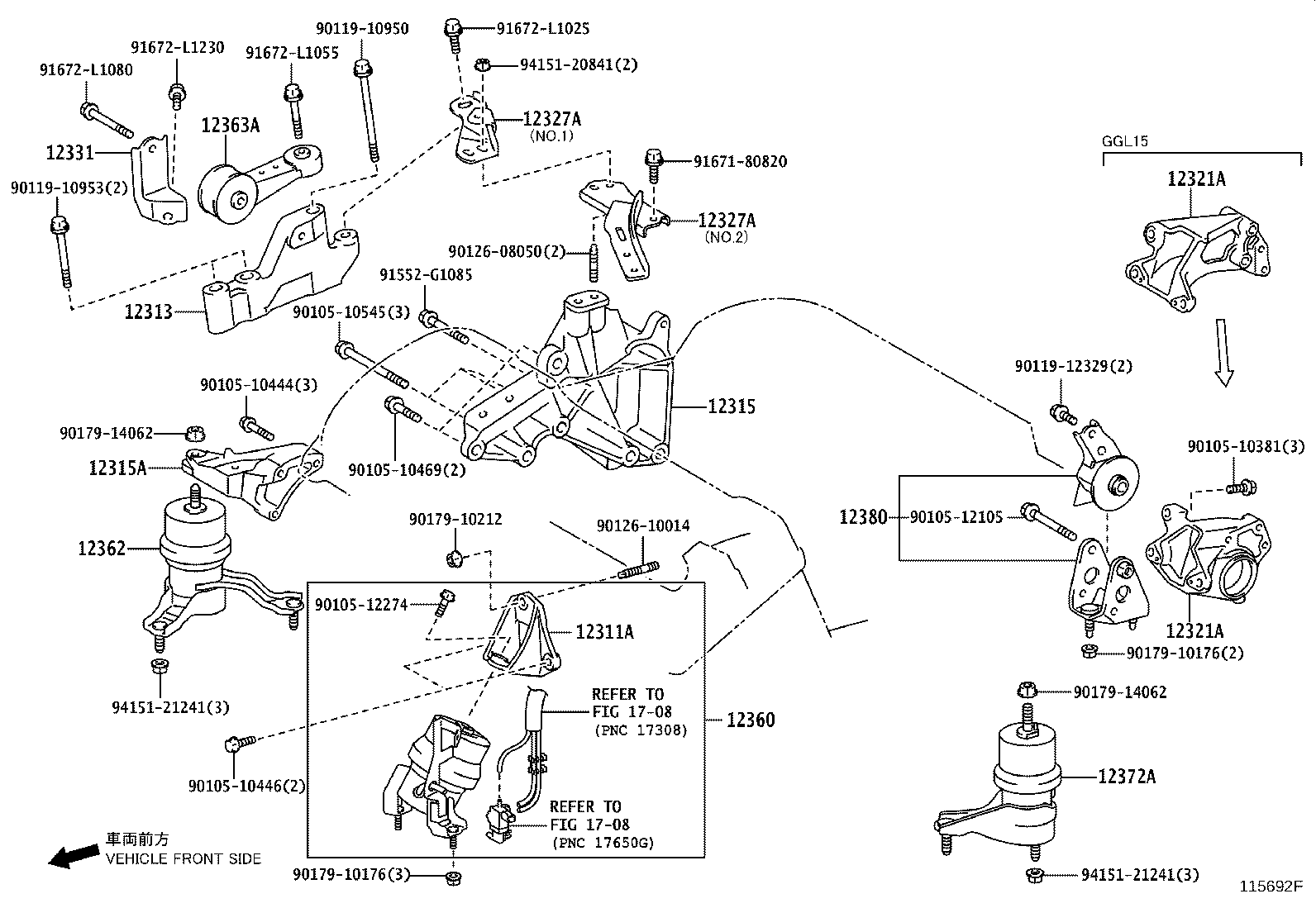 Toyota 12362-31090 INSULATOR, ENGINE MOUNTING, RH(FOR TRANSVERSE ENGINE)