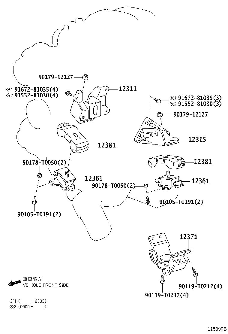 Toyota 12315-31061 BRACKET, ENGINE MOUNTING, FRONT NO.1 LH