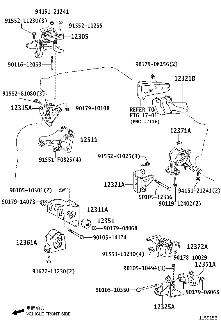 12361-0D180 INSULATOR, ENGINE MOUNTING, FRONT(FOR TRANSVERSE ENGINE) product image
