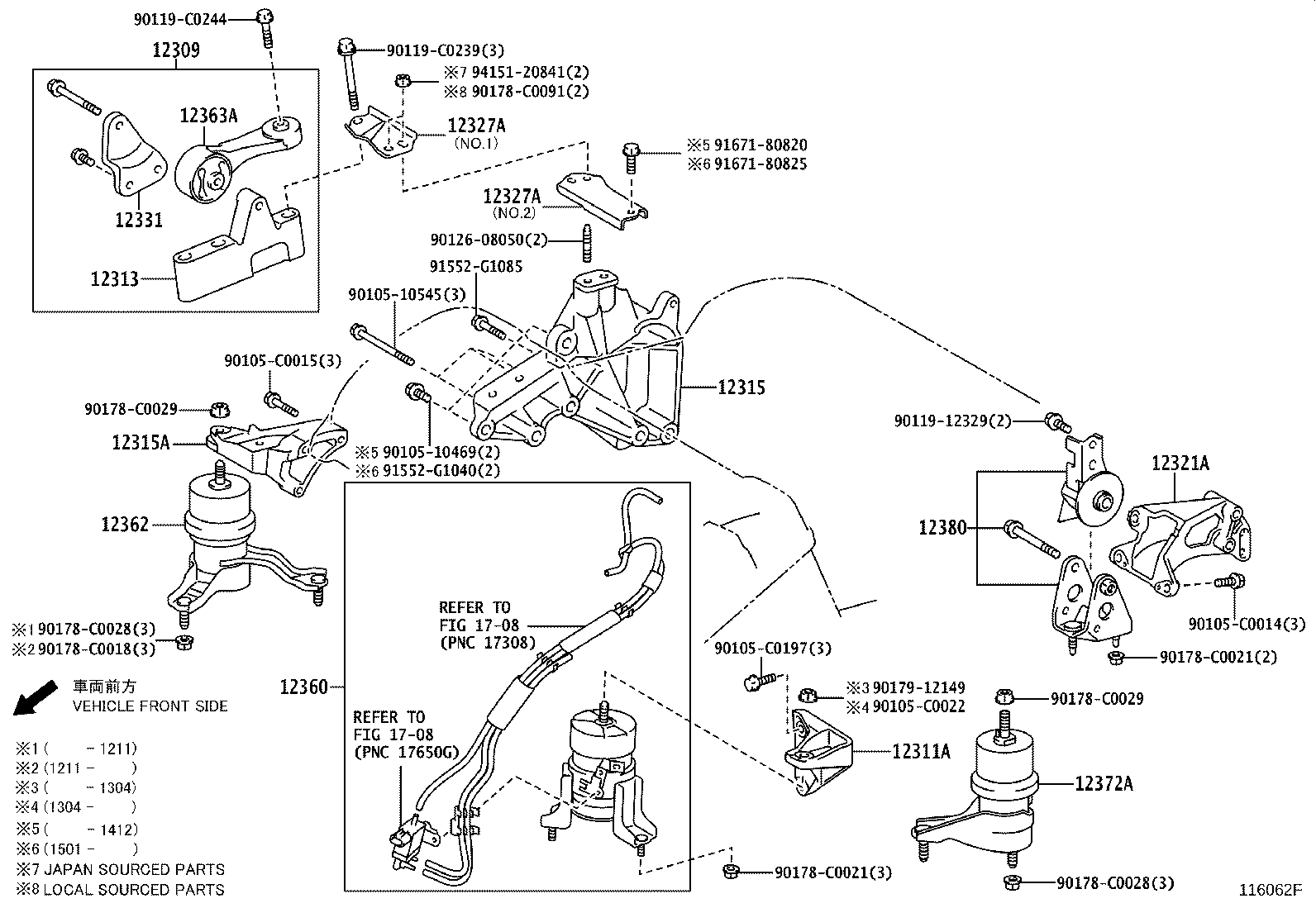12361-0V021 INSULATOR, ENGINE MOUNTING, FRONT(FOR TRANSVERSE ENGINE) product image