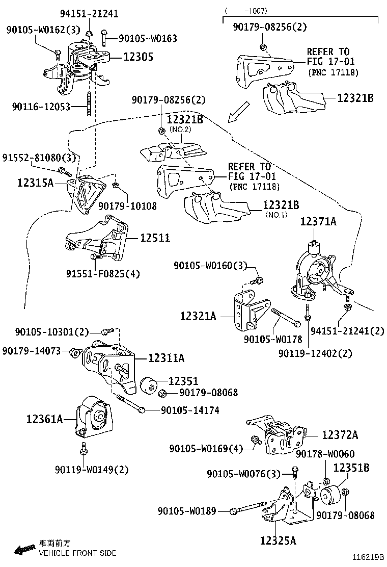 12361-37130 INSULATOR, ENGINE MOUNTING, FRONT(FOR TRANSVERSE ENGINE) product image
