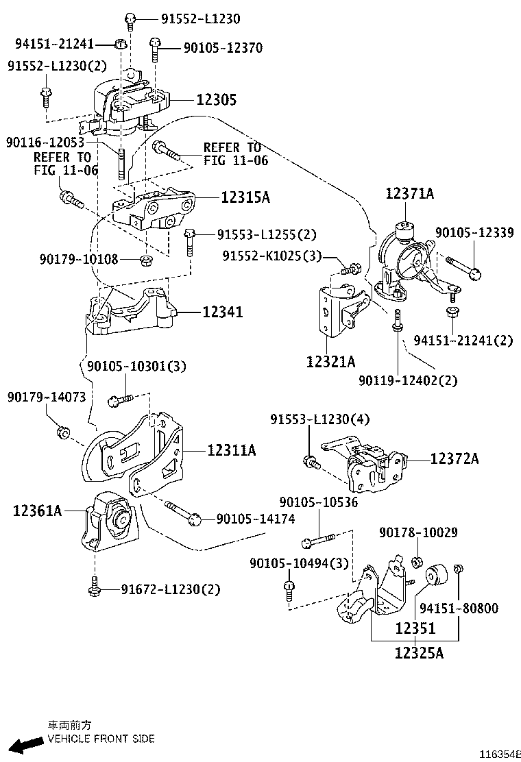 12321-28240 BRACKET, ENGINE MOUNTING, REAR(FOR TRANSVERSE ENGINE) product image
