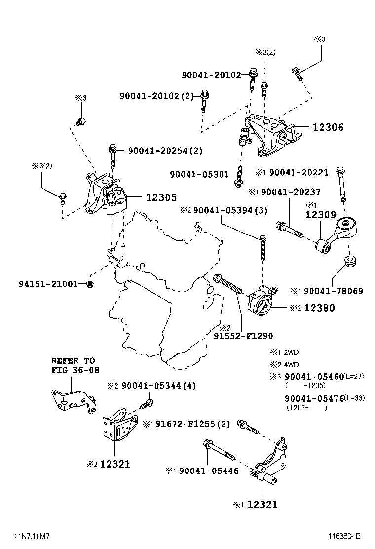 12315-B1010 BRACKET, ENGINE MOUNTING, RH(FOR TRANSVERSE ENGINE) product image