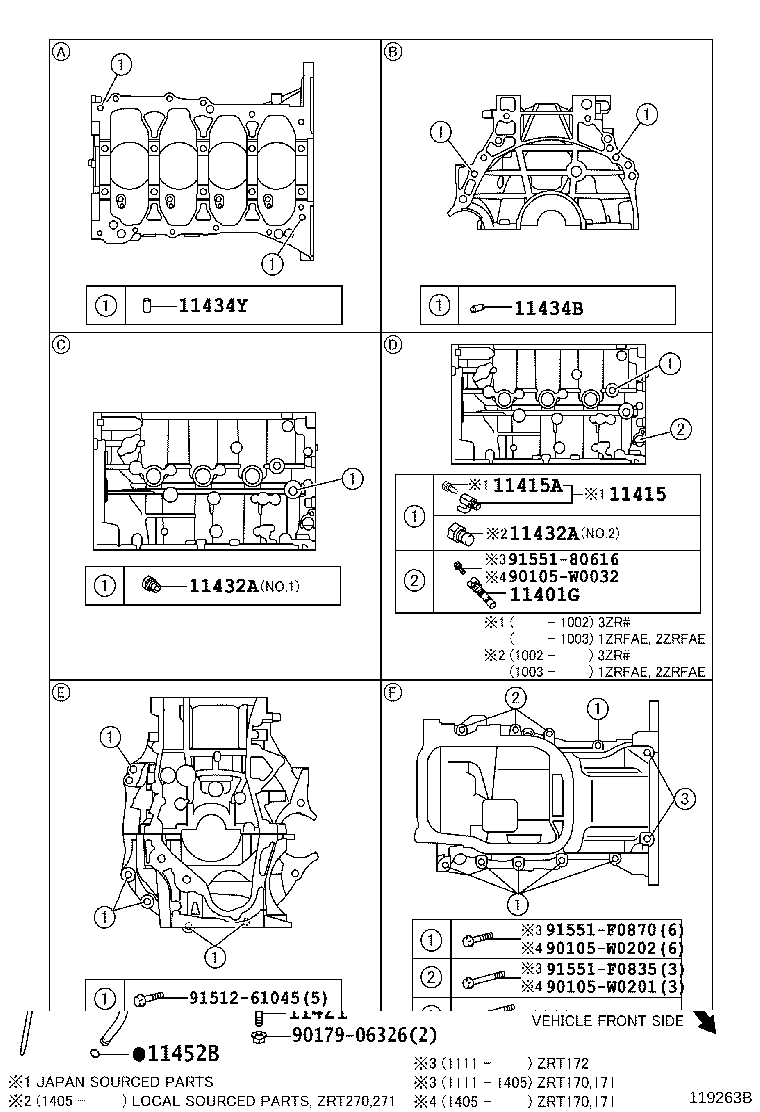 11401-WA030 BLOCK SUB-ASSY, CYLINDER product image