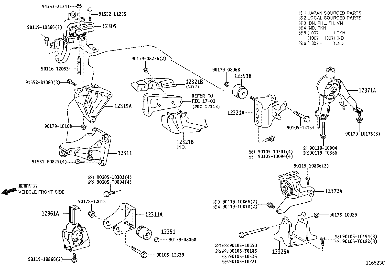 12361-0D232 INSULATOR, ENGINE MOUNTING, FRONT(FOR TRANSVERSE ENGINE) product image