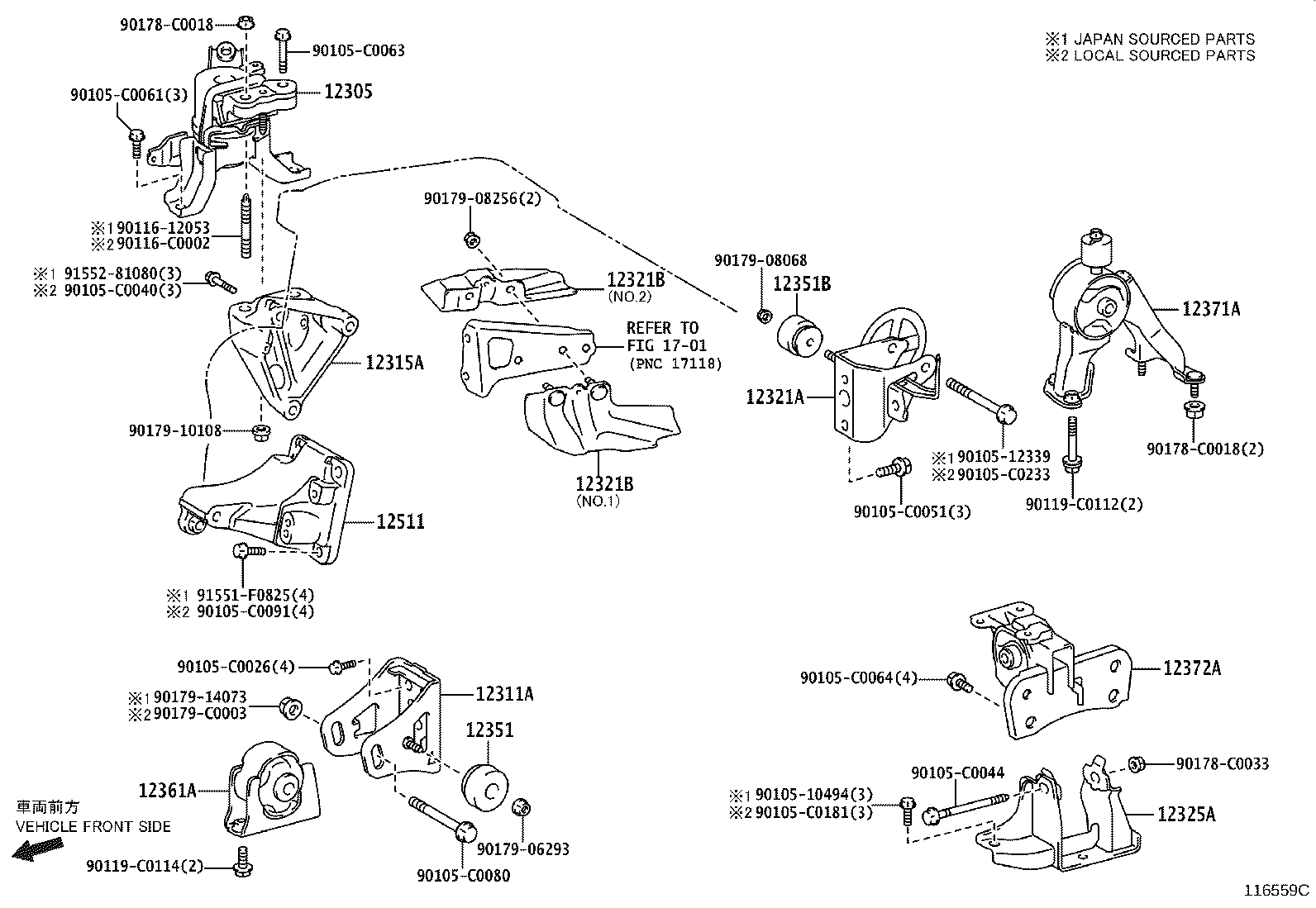 12361-0T010 INSULATOR, ENGINE MOUNTING, FRONT(FOR TRANSVERSE ENGINE) product image