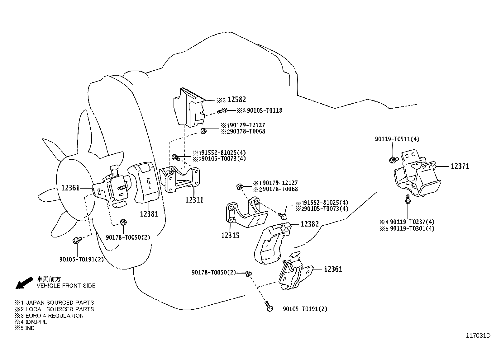 12371-0L052 INSULATOR, ENGINE MOUNTING, REAR NO.1 product image