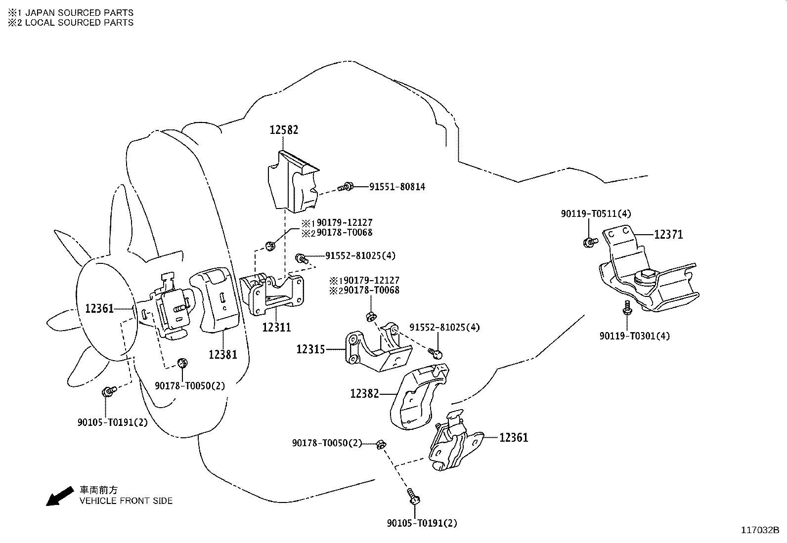 12361-0L050 INSULATOR, ENGINE MOUNTING, FRONT product image