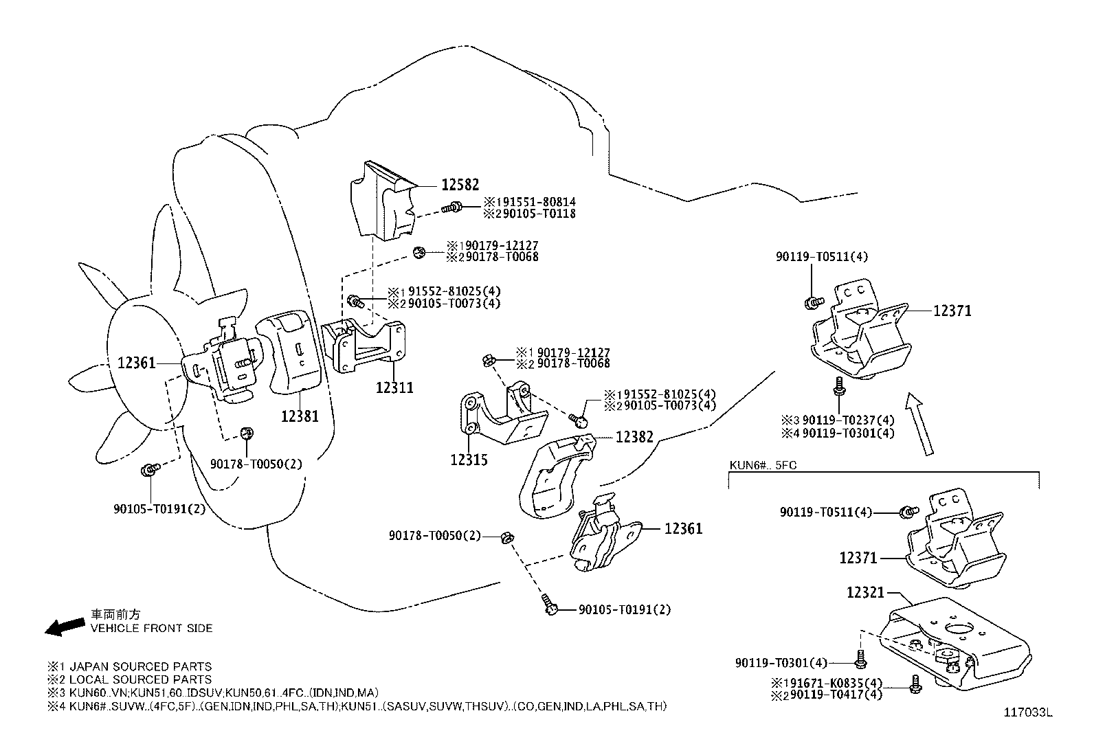 12315-31062 BRACKET, ENGINE MOUNTING, FRONT NO.1 LH product image