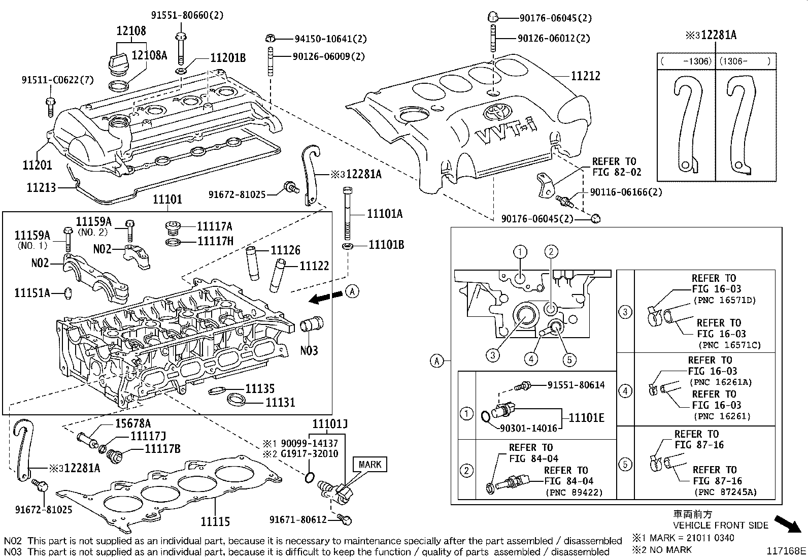 Toyota 11212-21060 COVER, CYLINDER HEAD, NO.2