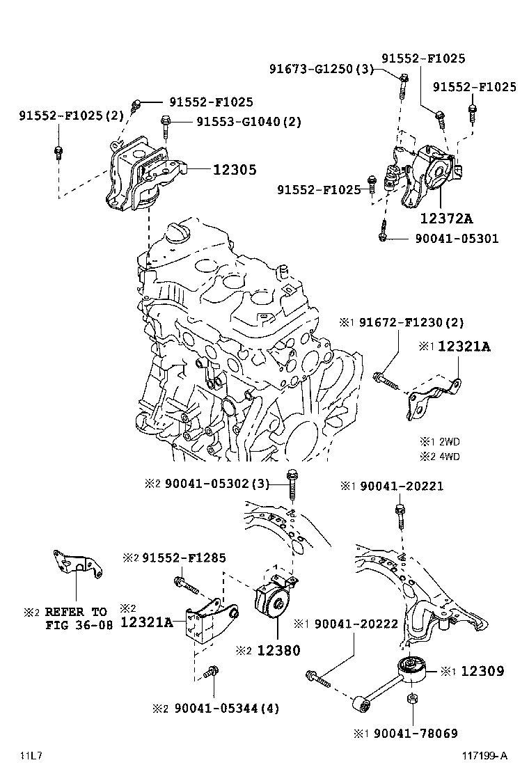 12306-B2034 INSULATOR, ENGINE MOUNTING, LH(FOR TRANSVERSE ENGINE) product image