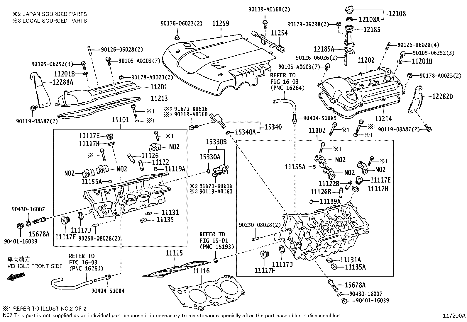 Toyota 11254-38020 BOLT, V-BANK COVER