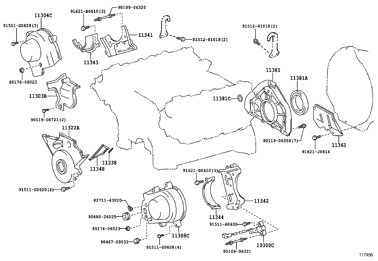 11342-50030 PLATE, TIMING BELT, REAR LH product image