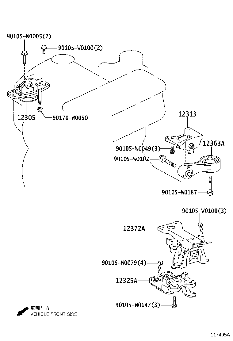 SU001-00732 BRACKET, ENGINE MOUNTING, RH(FOR TRANSVERSE ENGINE) product image