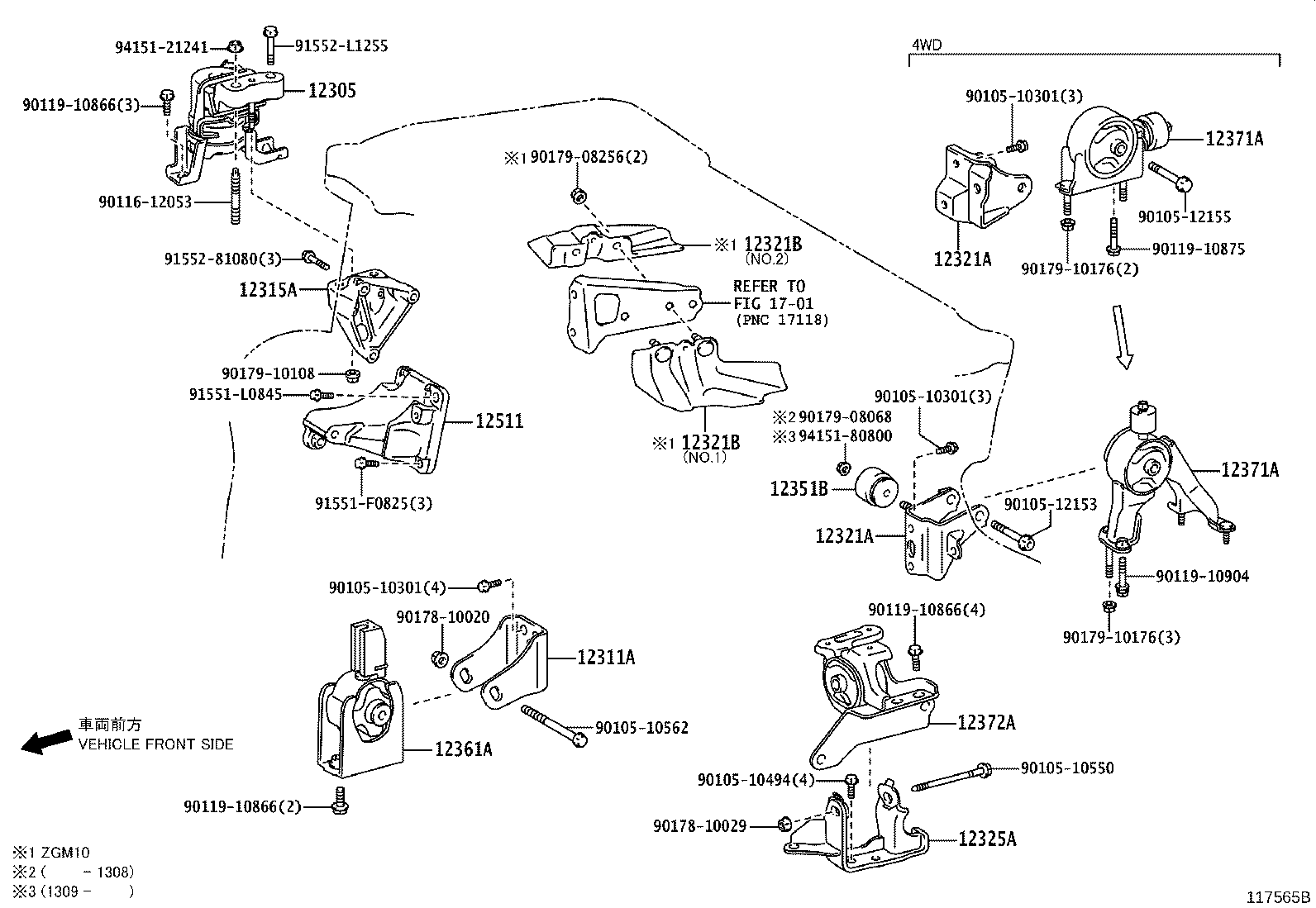 12321-28140 BRACKET, ENGINE MOUNTING, REAR(FOR TRANSVERSE ENGINE) product image