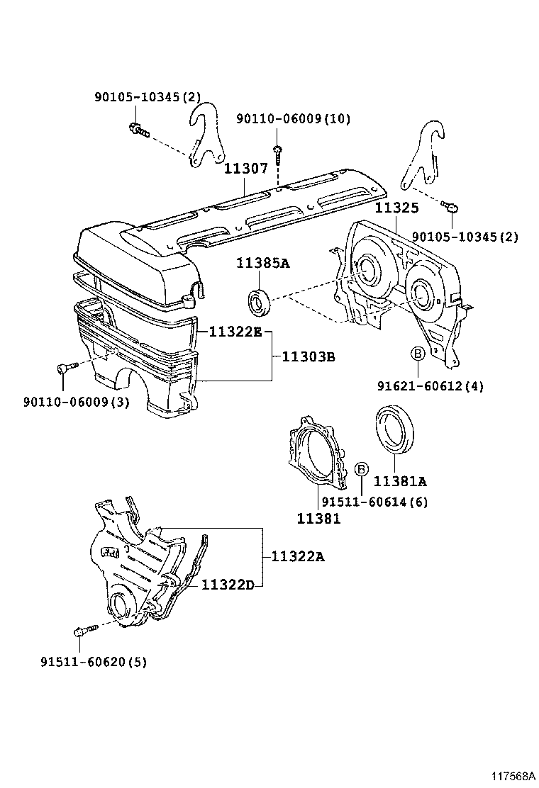11304-46110 COVER, SUB-ASSY, TIMING BELT, NO.3 product image