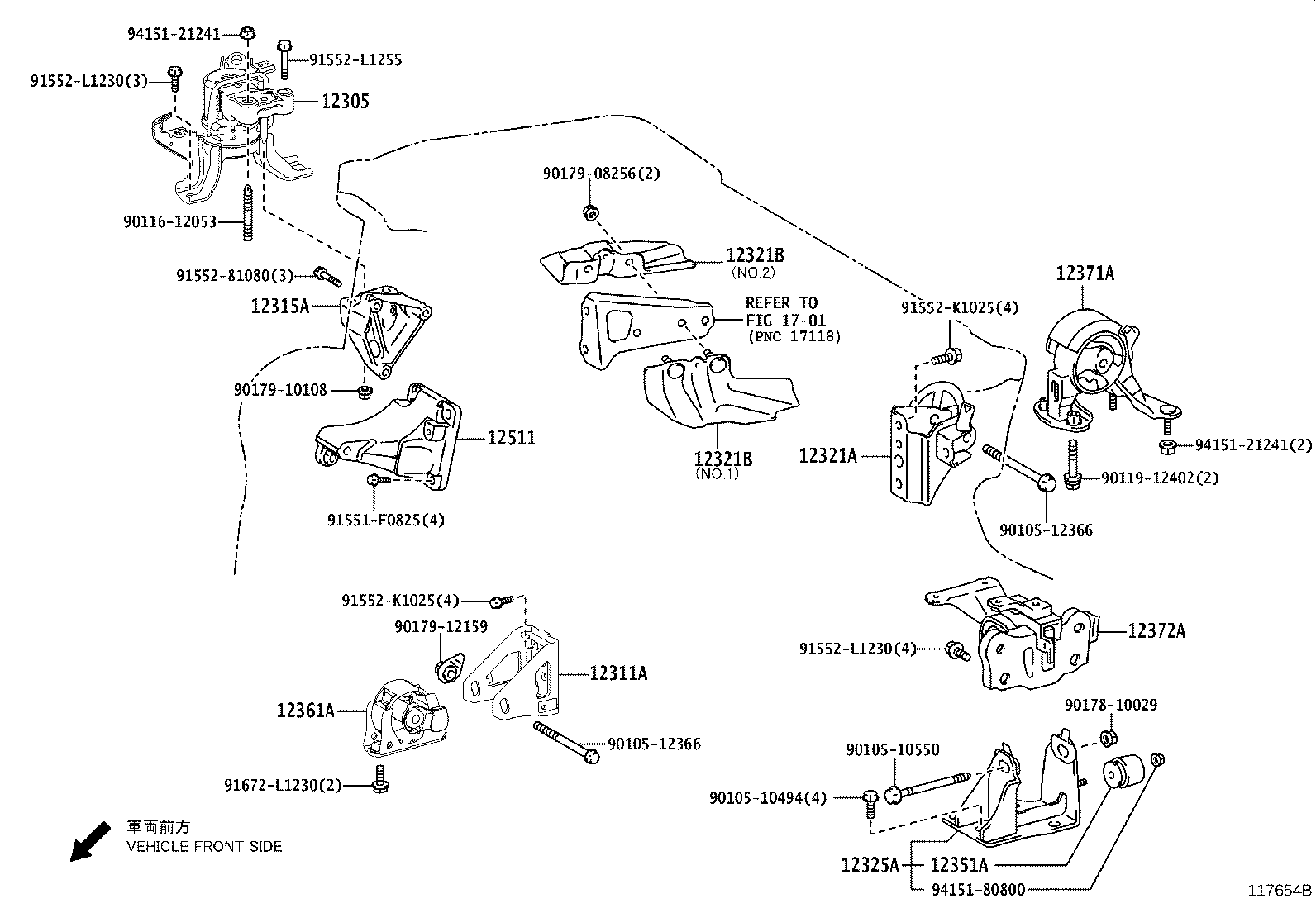 12361-37170 INSULATOR, ENGINE MOUNTING, FRONT(FOR TRANSVERSE ENGINE) product image