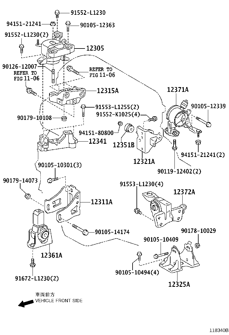 12361-28271 INSULATOR, ENGINE MOUNTING, FRONT(FOR TRANSVERSE ENGINE) product image