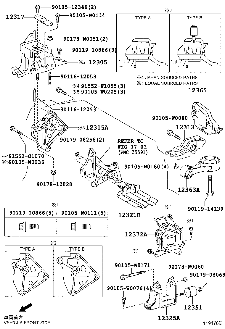 12315-33080 BRACKET, ENGINE MOUNTING, RH(FOR TRANSVERSE ENGINE) product image