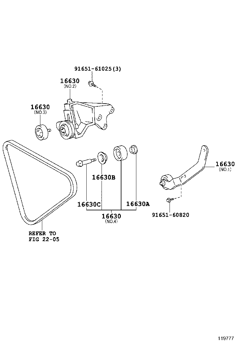 12511-61080 BRACKET, ALTERNATOR, NO.1 product image