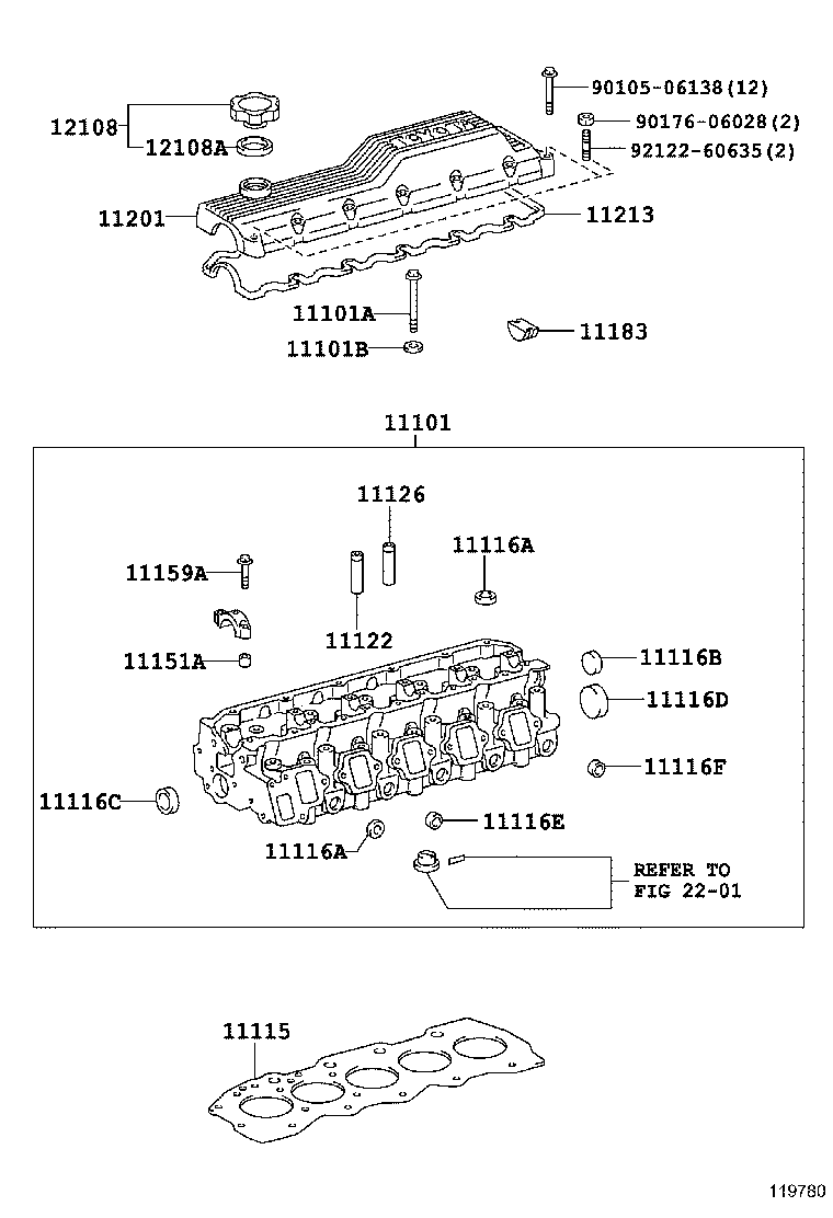11201-18010 COVER SUB-ASSY, CYLINDER HEAD product image