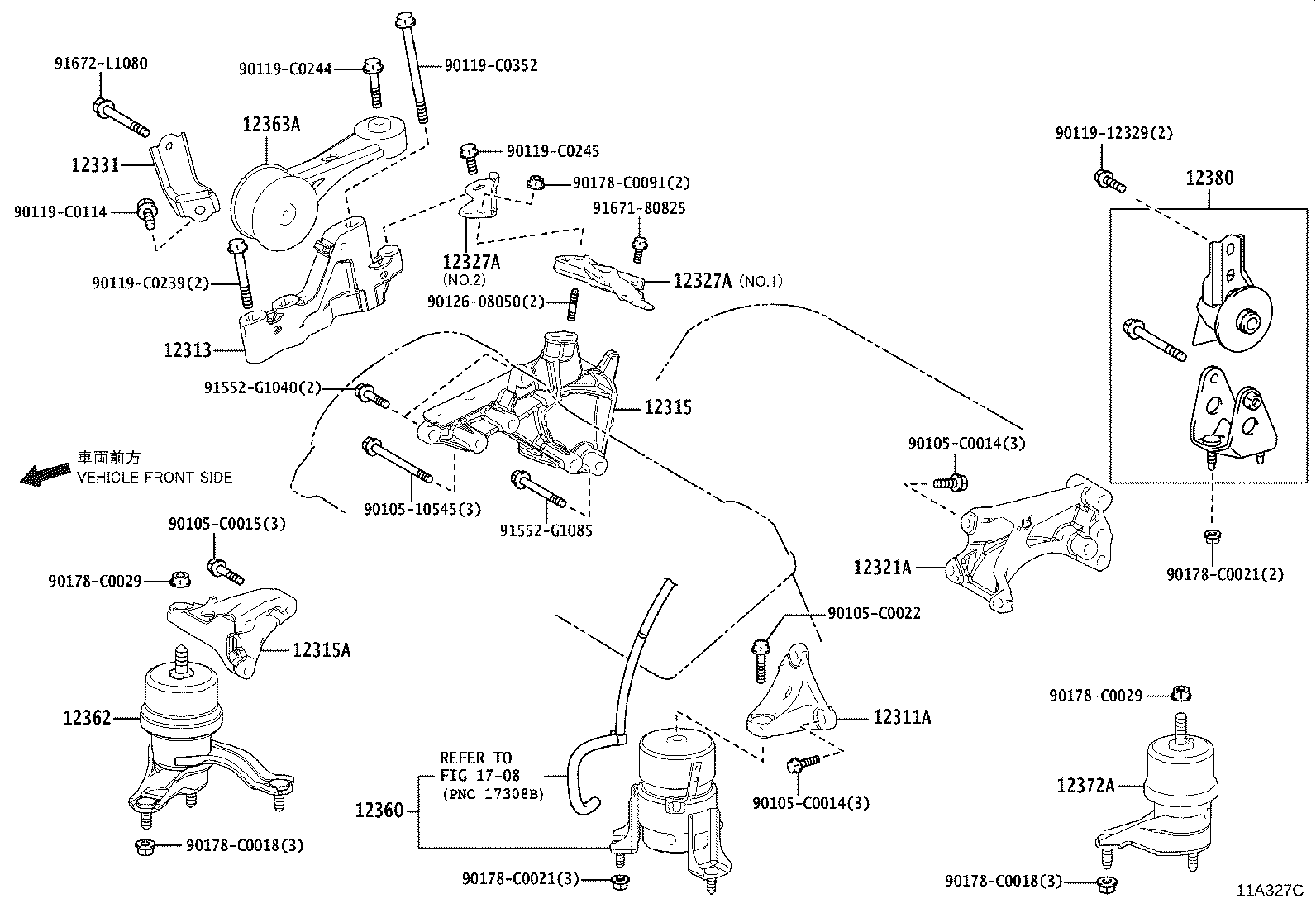 12361-0V160 INSULATOR, ENGINE MOUNTING, FRONT(FOR TRANSVERSE ENGINE) product image