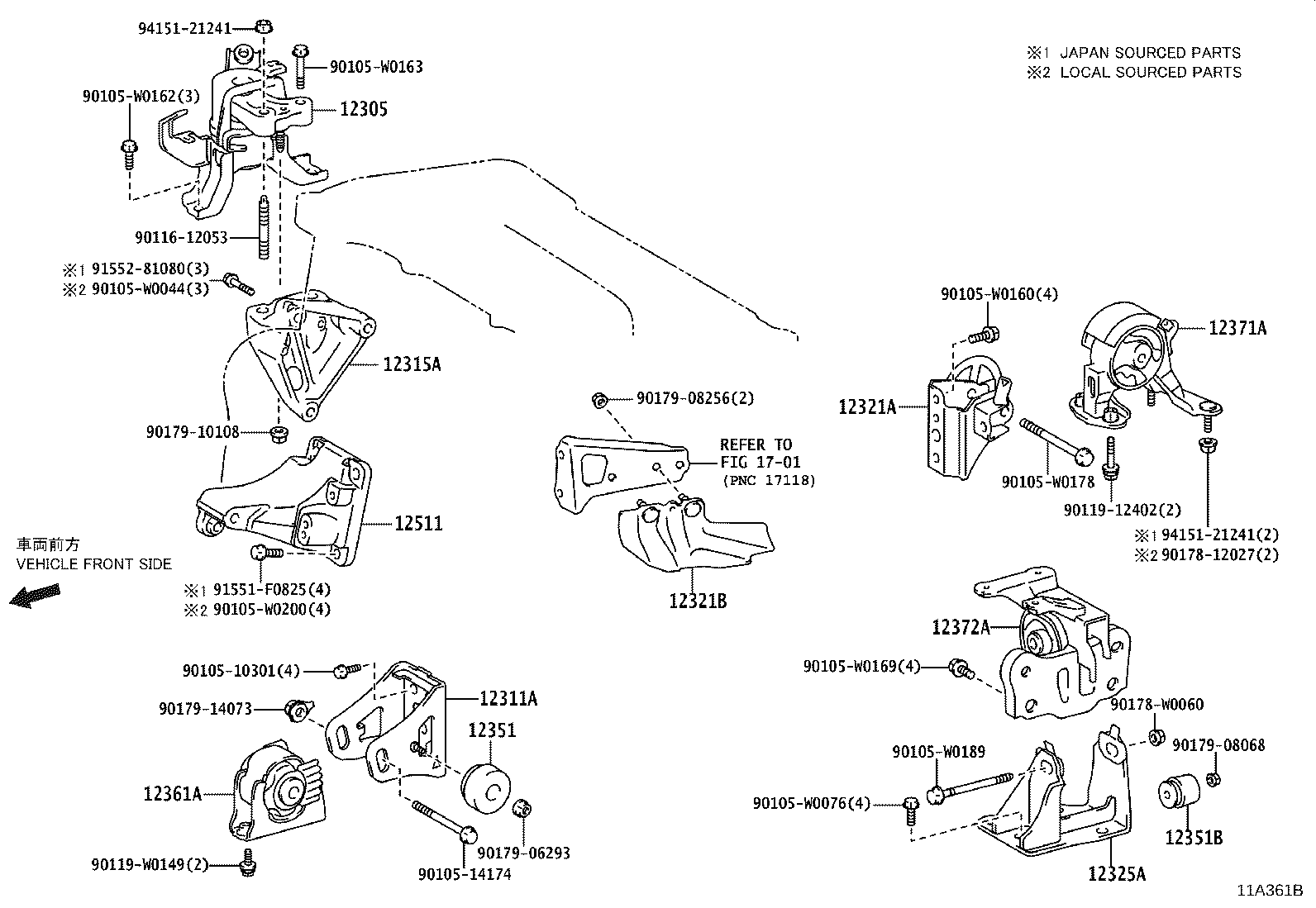 12361-0R040 INSULATOR, ENGINE MOUNTING, FRONT product image