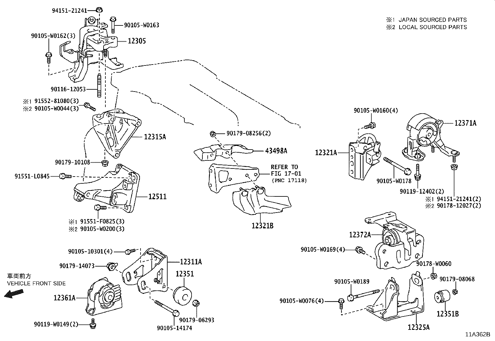 12361-0R040 INSULATOR, ENGINE MOUNTING, FRONT product image