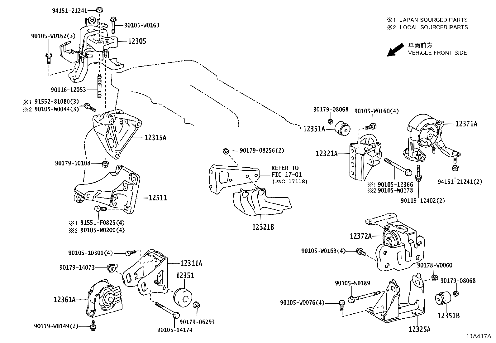 12361-0X020 INSULATOR, ENGINE MOUNTING, FRONT(FOR TRANSVERSE ENGINE) product image