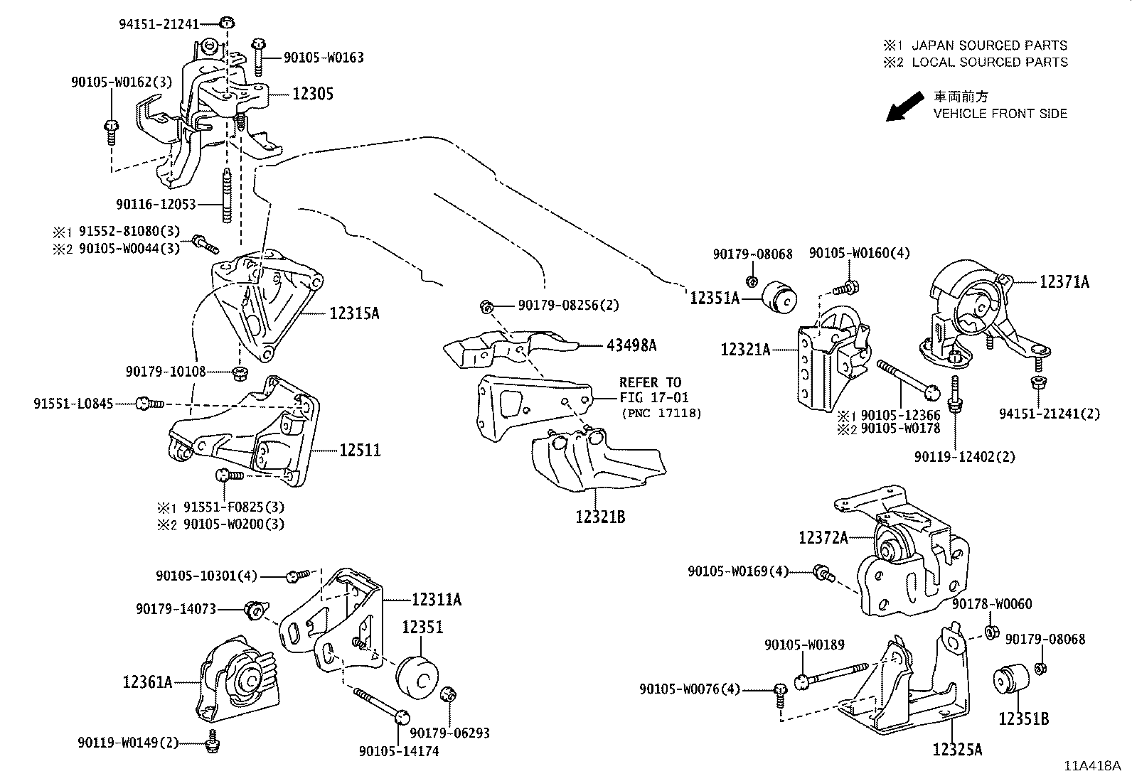 12361-0X020 INSULATOR, ENGINE MOUNTING, FRONT(FOR TRANSVERSE ENGINE) product image