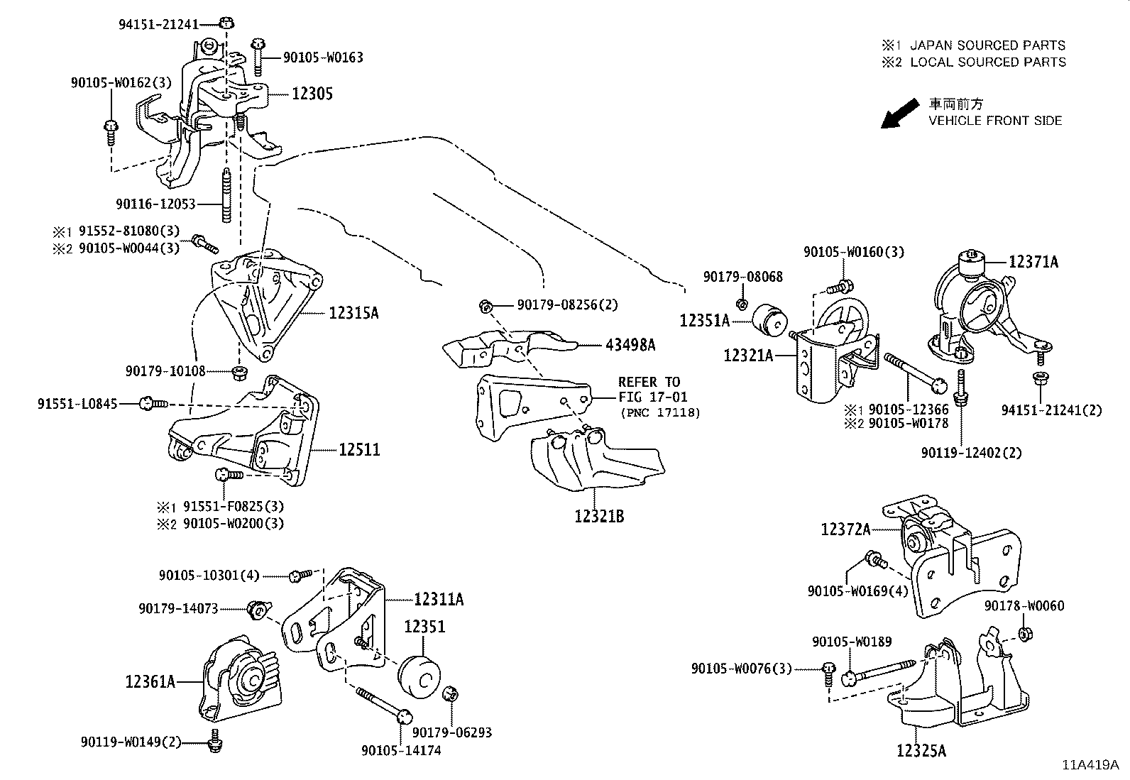 12361-0X020 INSULATOR, ENGINE MOUNTING, FRONT(FOR TRANSVERSE ENGINE) product image
