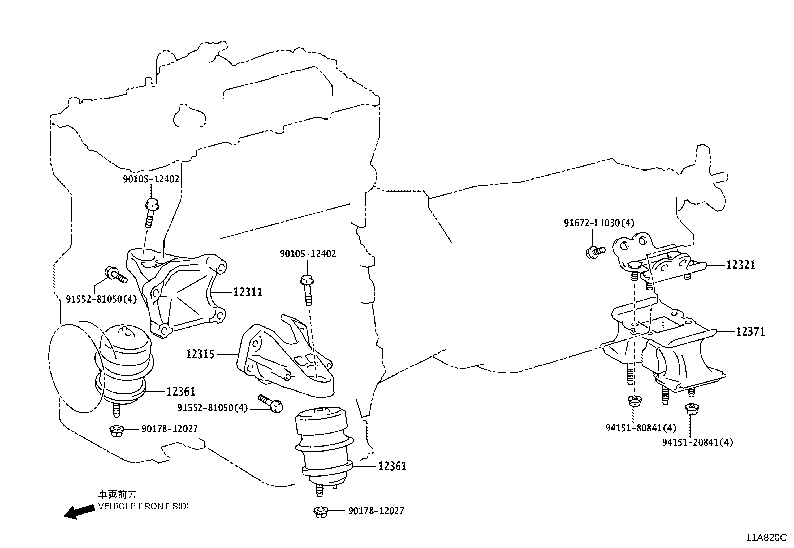Toyota 12361-31321 INSULATOR, ENGINE MOUNTING, FRONT