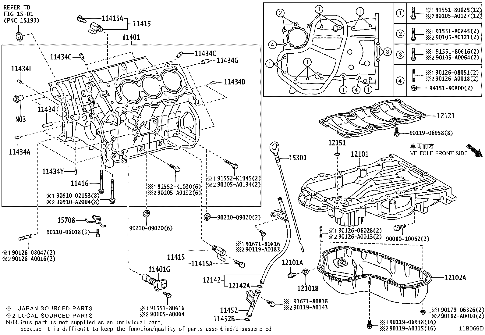 Toyota 15301-0P020 GAGE SUB-ASSY, OIL LEVEL