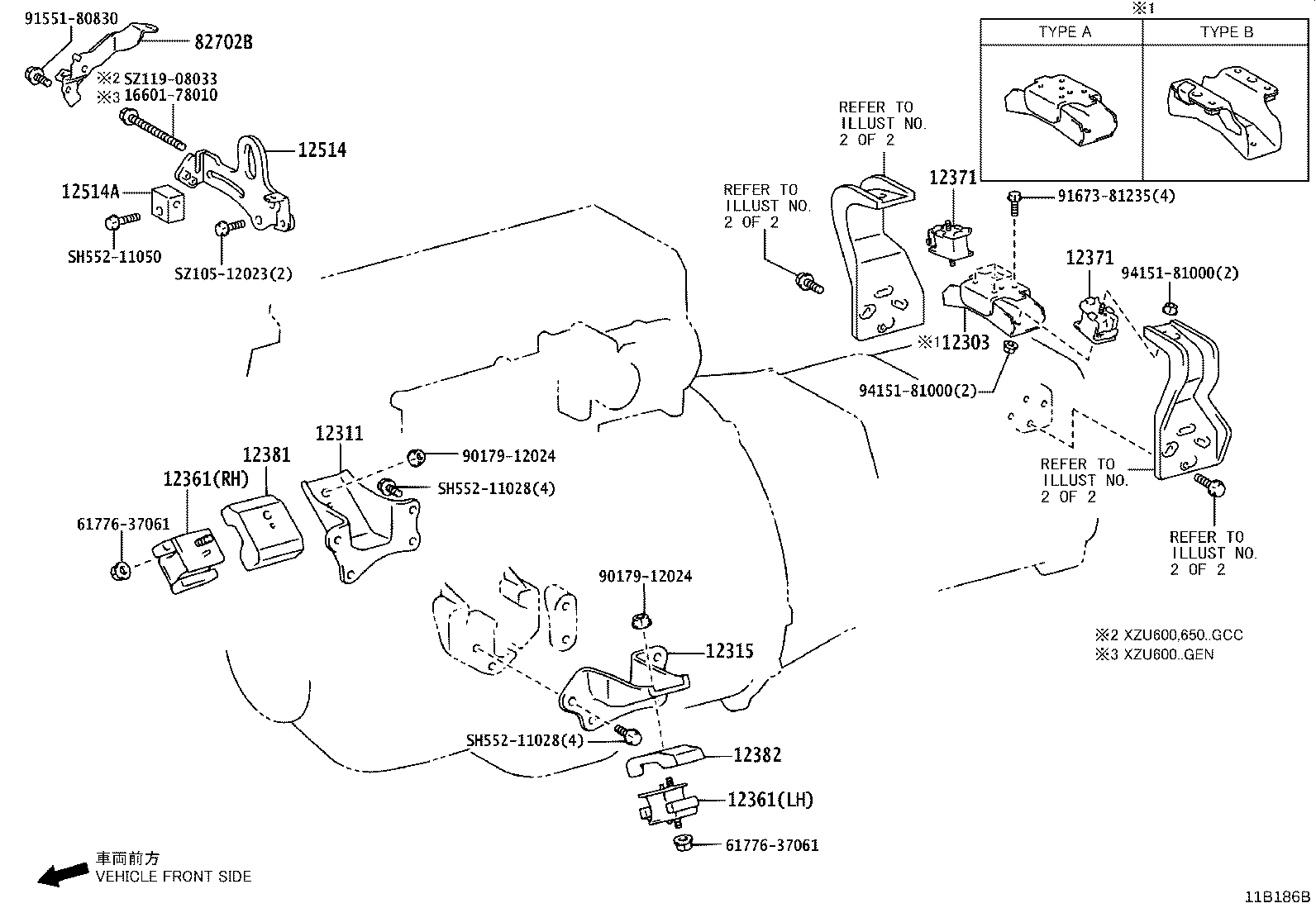 12303-78081 BRACKET SUB-ASSY, ENGINE MOUNTING, REAR product image