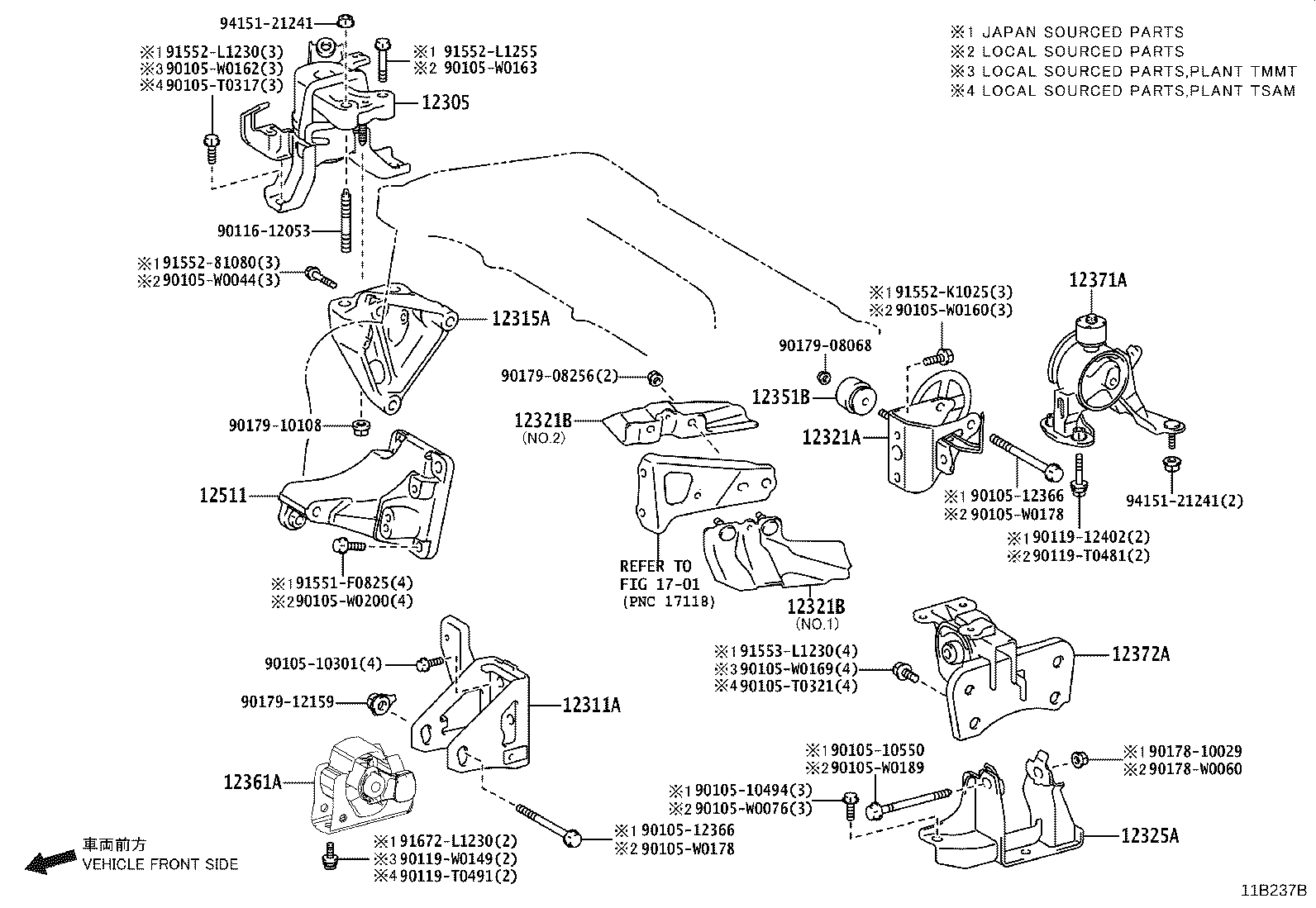 12361-0T170 INSULATOR, ENGINE MOUNTING, FRONT(FOR TRANSVERSE ENGINE) product image