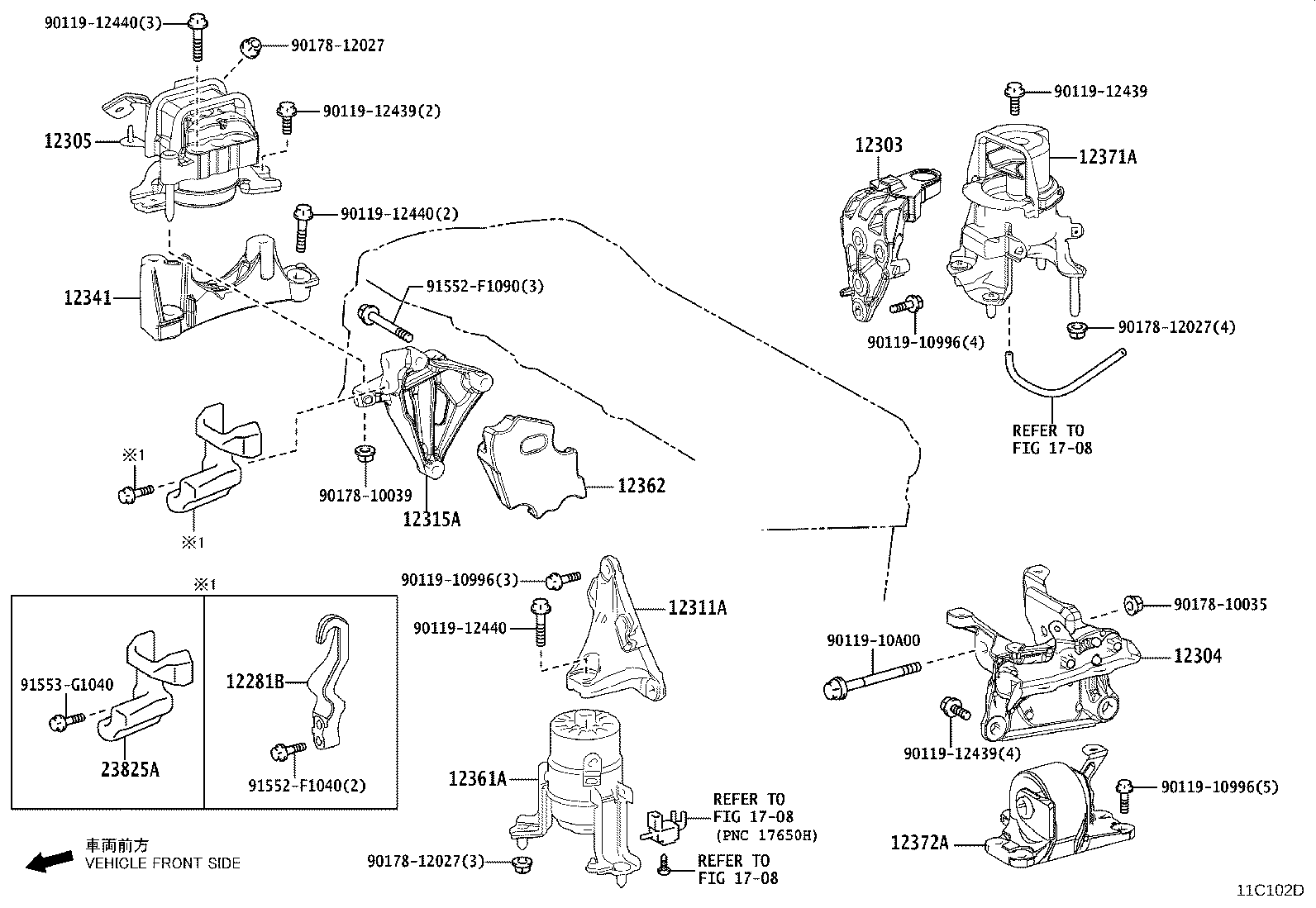 12315-F2030 BRACKET, ENGINE MOUNTING, RH(FOR TRANSVERSE ENGINE) product image