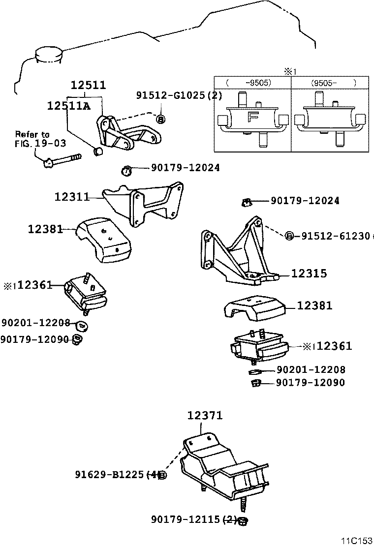12361-17010 INSULATOR, ENGINE MOUNTING, FRONT product image