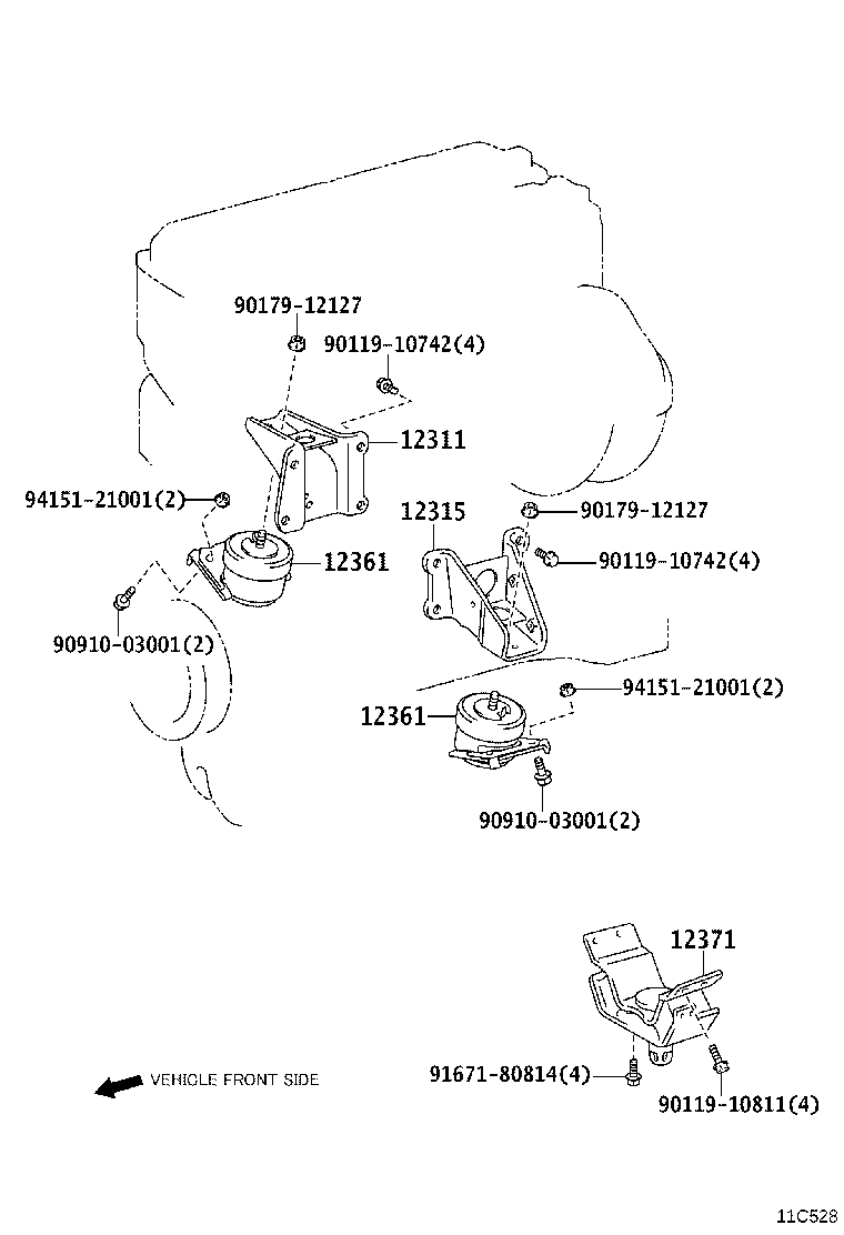 12501-11012 BRACKET SUB-ASSY, ALTERNATOR product image
