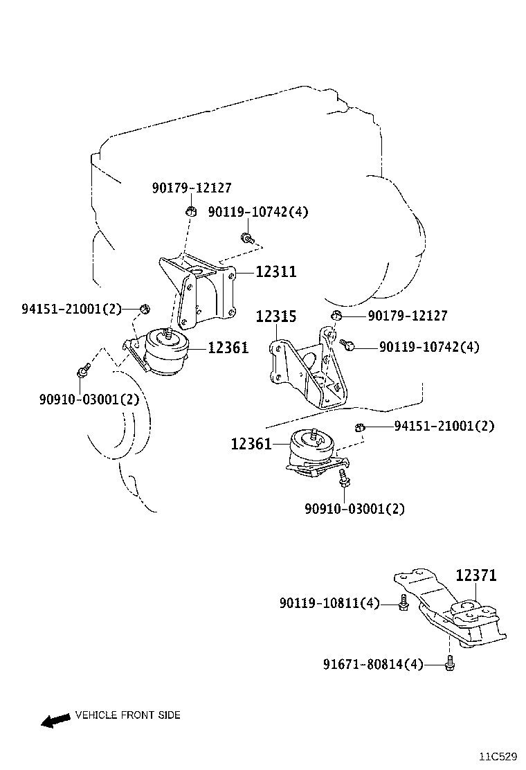 12501-11012 BRACKET SUB-ASSY, ALTERNATOR product image